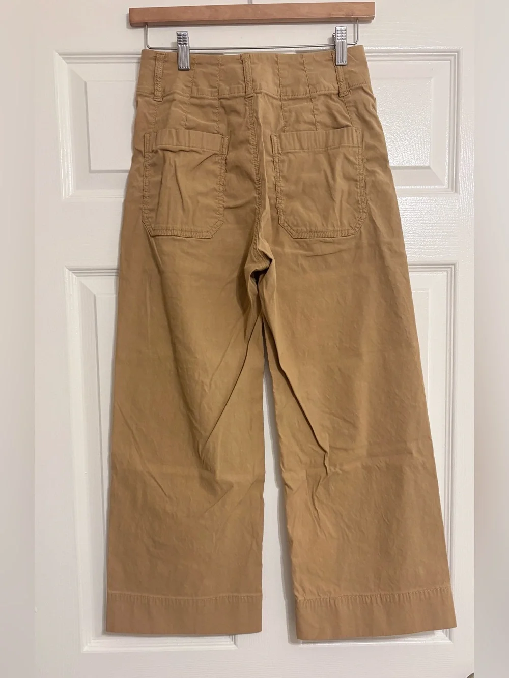 Anthropologie Maeve Collette Linen Cotton Blend Cropped Collette Pant 26P Camel - Picture 4 of 6